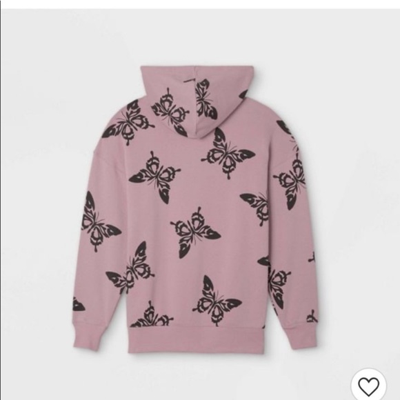 Wild fable purple & black butterfly hoodie new - Picture 2 of 8